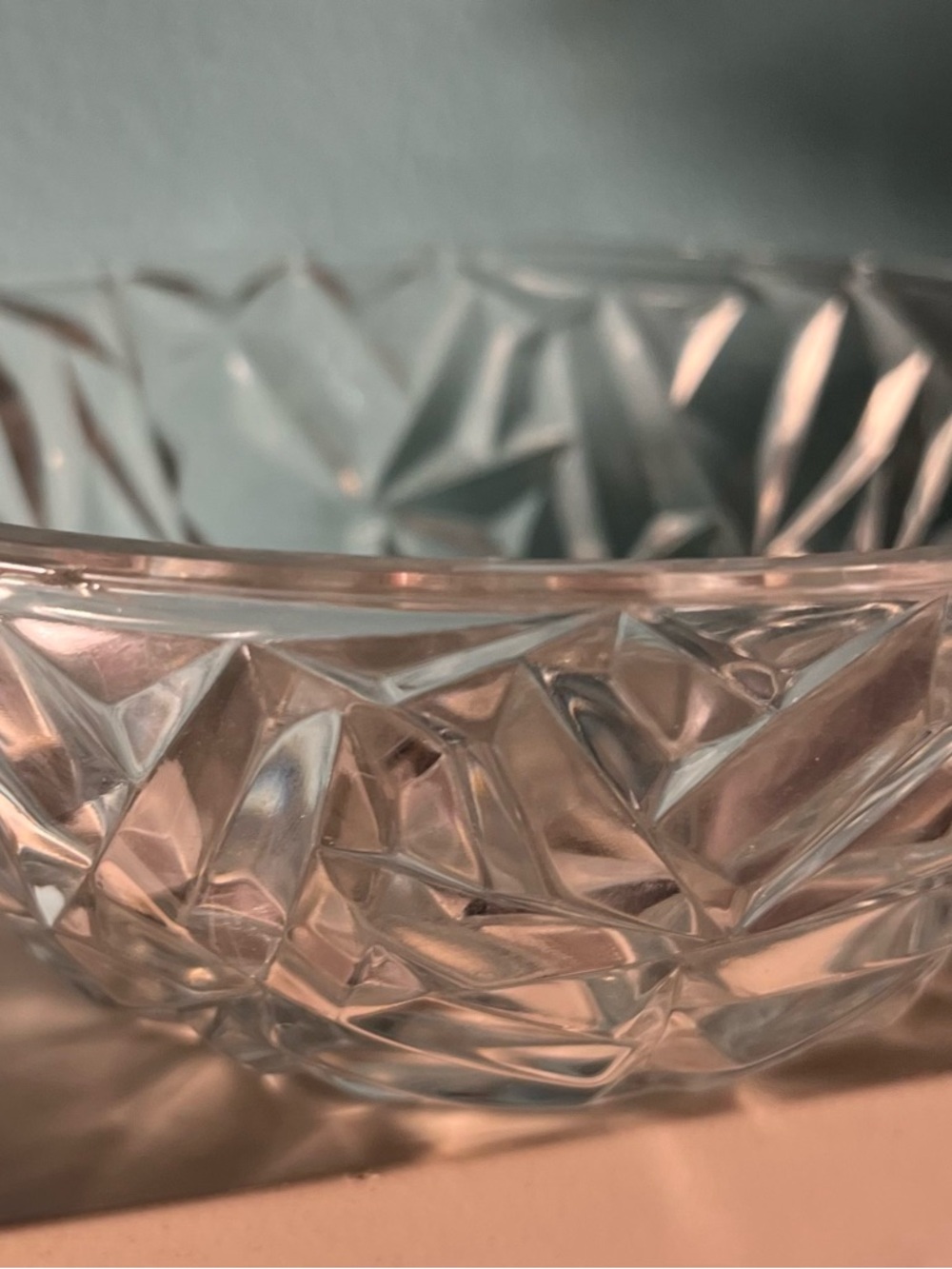 Tiffany & Co. Rock Cut Faceted Crystal  Decorative Bowl 6” Wide x 3” Tall - Picture 6 of 8